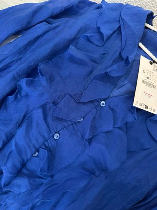 Blusa Zara Volantes Azul