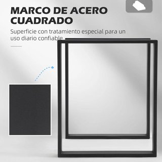 Juego 2 Patas Mesa Rectangulares 60x72 Negras