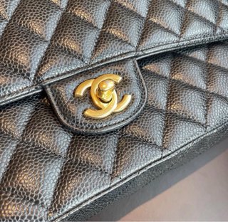 Borsa Chanel trapuntata pelle nera oro