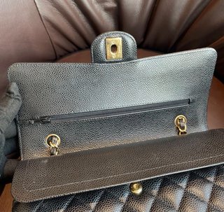 Borsa Chanel trapuntata pelle nera oro