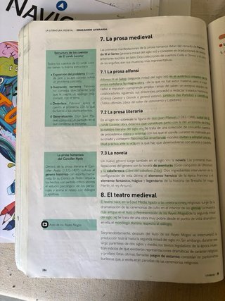 Lengua castellana y literatura 1, Le Bachillerato