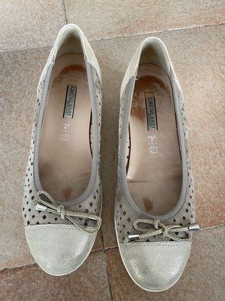 Ballerina Grunland zeppa beige/silver