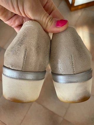 Ballerina Grunland zeppa beige/silver