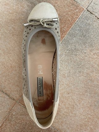 Ballerina Grunland zeppa beige/silver