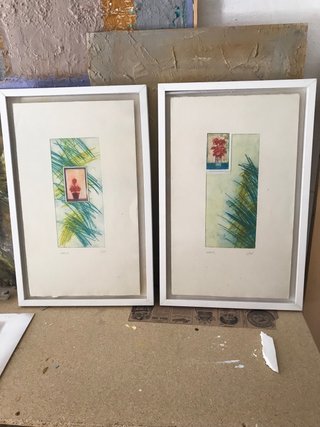 3 Grabados Artisticos  con Marco y Cristal