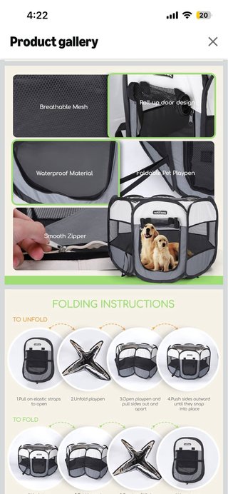 Parque para perros plegable impermeable
