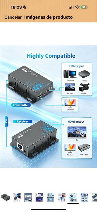 Extensor HDMI 4K Ethernet Cat5/Cat6 IR