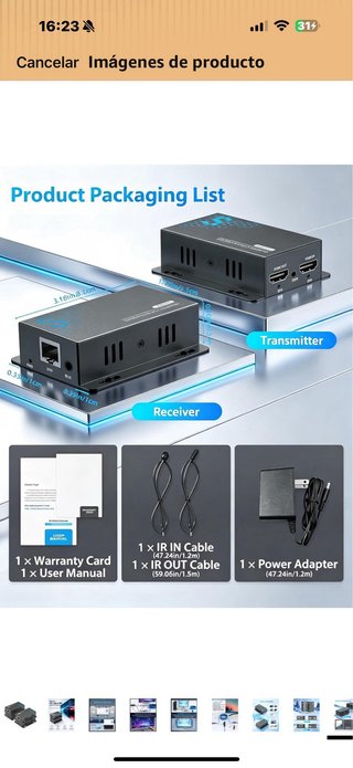 Extensor HDMI 4K Ethernet Cat5/Cat6 IR