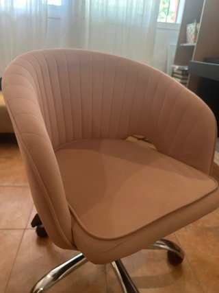 Silla escritorio rosa pastel terciopelo