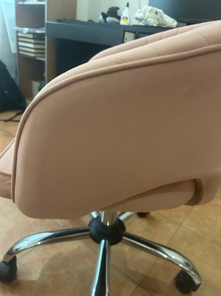 Silla escritorio rosa pastel terciopelo