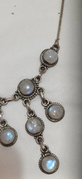 Collana vintage argento 925 e pietre di luna