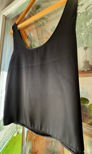 Top Zara S/M Negro Vestir satinado.