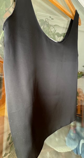 Top Zara S/M Negro Vestir satinado.
