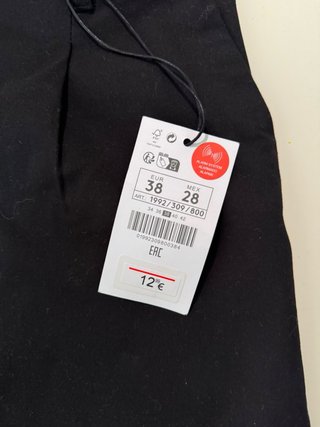 Pantalones cortos negros con cinturón Talla 38