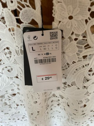 Camiseta Zara encaje blanca