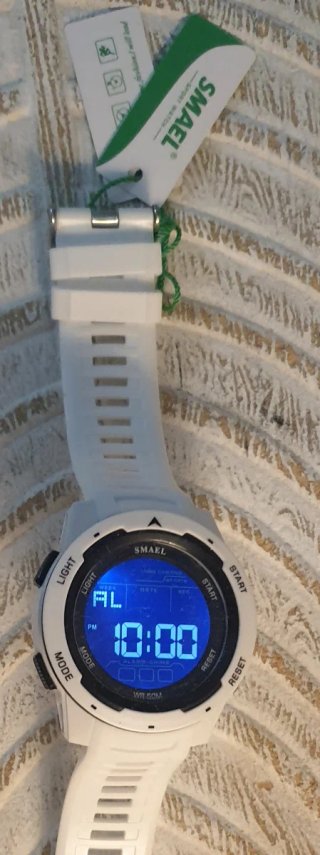 Reloj Digital Blanco y Azul  Marca Smael