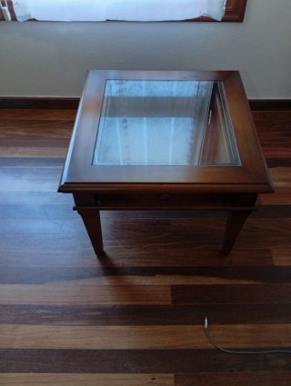 Mesa de centro madera y cristal