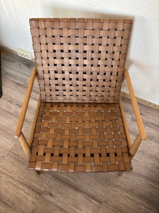 Sillón Jusk Piel Sintética y Metal Marrón