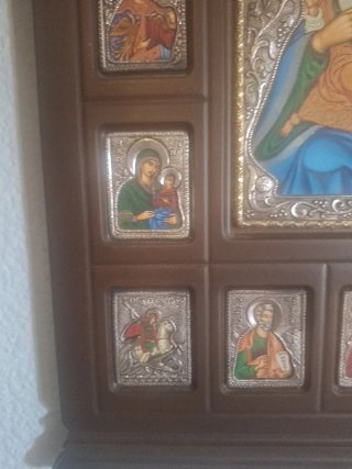 Icono Bizantino Virgen María y Niño Jesús