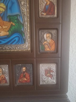 Icono Bizantino Virgen María y Niño Jesús