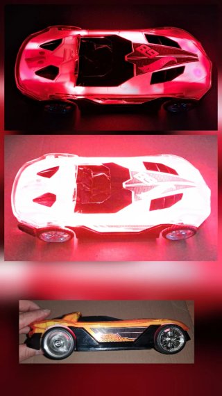 Coche Hot Wheels con luces y sonido.