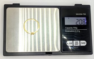 Solitario de oro 18k diamante, 2.08 g, T-23.
