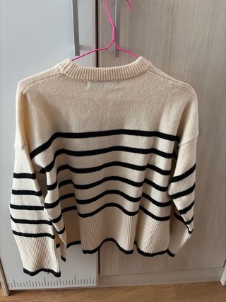 Jersey Bershka rayas beige y negro