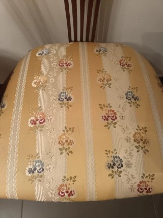 Juego de 6 Sillas de Comedor Madera y Tela