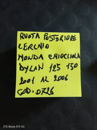 Ruota Posteriore Honda Chiocciola Dylan 125 150