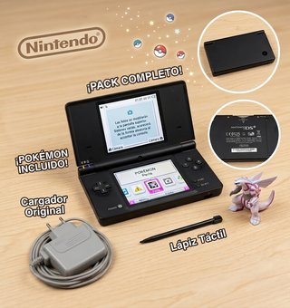 PACK NINTENDO DSi NEGRA + POKÉMON PERLA + CARGADOR