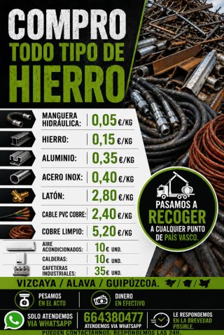 COMPRO TODO TIPO DE HIERRO Y TODO TIPO DE METALES