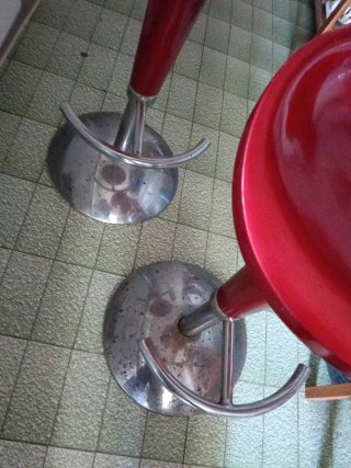 2 Taburetes Altos Rojos Cocina