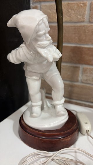 Pareja Lámparas Vintage Cerámica Figuras