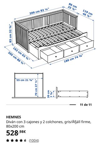 Diván IKEA HEMNES 80x200
