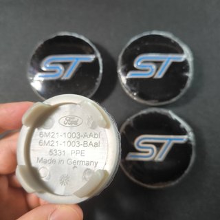 TAPABUJES FORD ST AZUL 54mm - EMBLEMA LLANTAS FORD