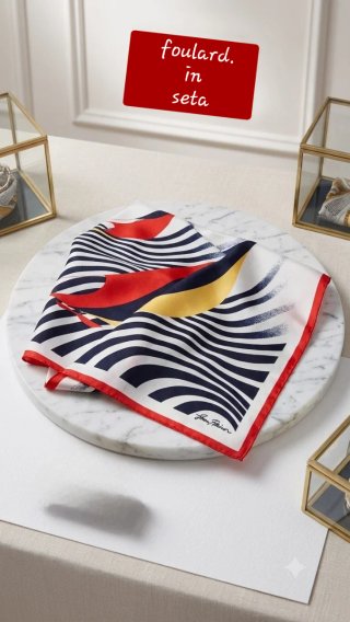 Foulard in seta con fantasia marina