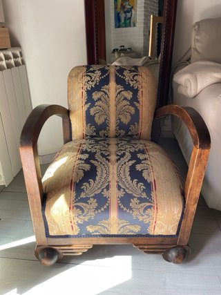 Descalzadora Art Decó Tela Madera