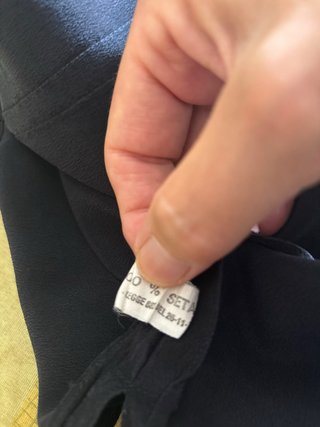 Top Nadia Seta Nero Taglia L