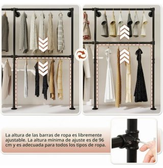 SMONTER Perchero estilo Industrial Tubular Metal