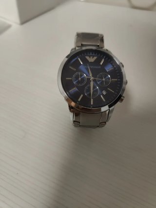 Reloj Emporio Armani Esfera Azul y Plata