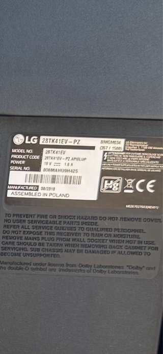 TV LG 28 pollici