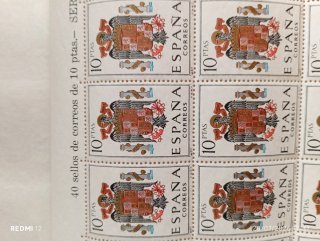 Lote 100 Sellos 10 Pesetas Escudos España