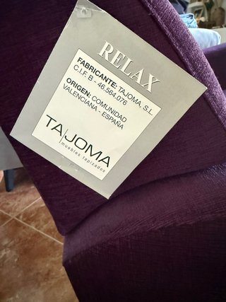 Sillón relax morado de tela