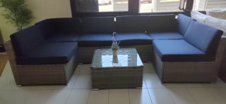 Conjunto de Sofá y Mesa de Jardín