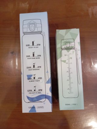 2 Botellas de Agua 1000ml + 500ml SIN USAR