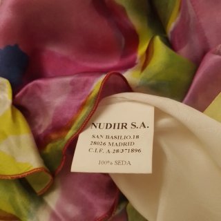 Vestido midi Seda Estampado Volantes manga T40