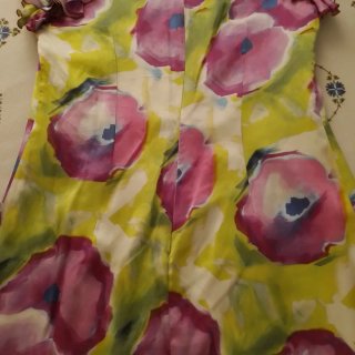 Vestido midi Seda Estampado Volantes manga T40