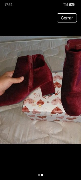 Botas de tacón aterciopeladas Color fucsia