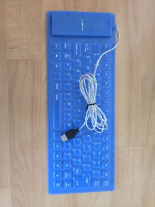 Teclado flexible USB azul