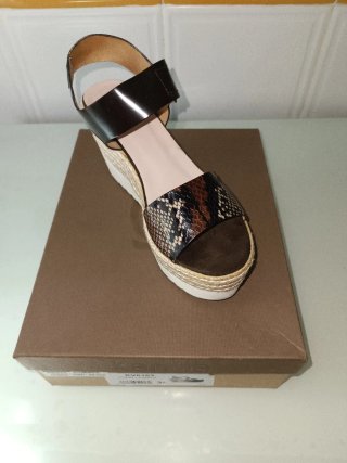 Sandalias Kanna Mujer Cuña Piel Serpiente